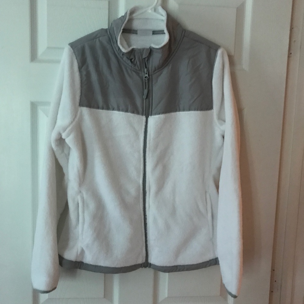 Danskin White Fleece Zip Jacket - Picture 2 of 7